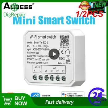 1 / 2ШТ Mini Tuya Alice Smart Home 2/1 Gang WIFI Switch Беспроводной релейный модуль Smart APP Control для Alexa Home Yandex