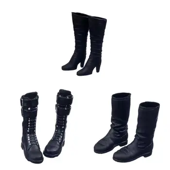 1: 6th Boots Женская солдатская форменная обувь для 12 дюйм(ов) женских фигурок, 2 шт./компл., длина около 5,7 см