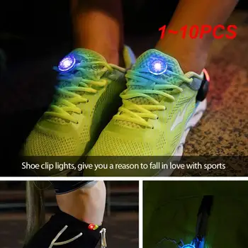 1 ~ 10ШТ Ходовых огней, светодиодных светящихся зажимов для обуви, многофункциональная мини-сигнальная лампа для ночного бега, защитные зажимы на открытом воздухе