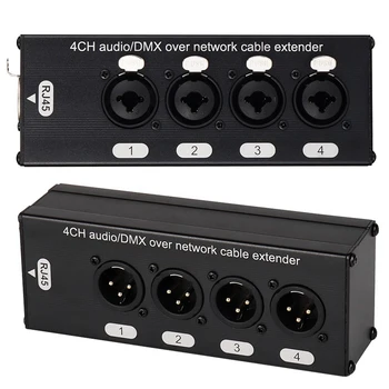 1 пара 4-канальных 3-Контактных Удлинителей XLR или 6,3 мм Аудио и DMX По Сетевому Кабелю, XLR Audio Network Extender Мужчина + Женщина