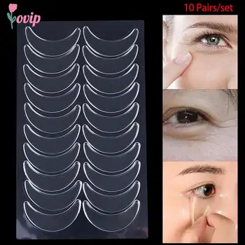10 Пар многоразовых водонепроницаемых силиконовых накладок для глаз против морщин, патчей, наклеек, прокладок для ухода за кожей вокруг глаз