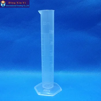 10 шт./ЛОТ, 25 мл, прозрачный пластиковый измерительный цилиндр, градуированный цилиндр для лабораторных испытаний