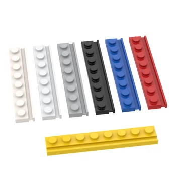 10шт MOC Brick Parts 4510 Специальная пластина 1 x 8 с дверной рейкой, совместимый строительный блок Particle DIY Kid Puzzle Brain Toy в подарок