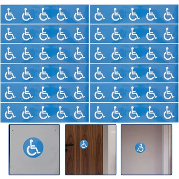 12 листов наклеек для инвалидных колясок, клейкие наклейки с символом инвалидных колясок, наклейки-отличительные знаки