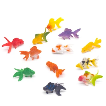 12шт Пластиковая реалистичная модель золотой рыбки Уникальные фигурки морских животных Золотые рыбки Ручной работы для аквариумов Ландшафтные поделки Рыбы