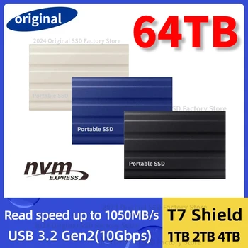 16 ТБ Портативный SSD T7 Shield 1 ТБ 2 ТБ 4 ТБ Высокоскоростной Внешний Диск Жесткий Диск Твердотельный Диск Совместим С Ноутбуком Настольный PS5