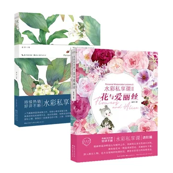 2 Книги Персональные уроки акварели Том 1 2 Учебник китайской акварельной живописи с цветами и девушками