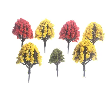 20 шт./лот архитектурная модель цветочного дерева из смешанного дерева 3 см и 4 см для макета поезда ho