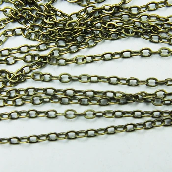 200 метров 2x3 мм Никель Бессвинцовая Античная бронзовая Цепочка плоский кабель ювелирное звено цепи подходит ожерелье браслет или серьги выводы