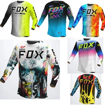 2023 Мужские майки для скоростного спуска, рубашки для горных велосипедов, майки для мотоциклов Offroad DH, Спортивная одежда для мотокросса, одежда Hpit Fox