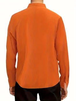 2023 Новая мужская рубашка Льняная рубашка Мужская одежда хлопчатобумажная льняная рубашка с длинными рукавами и плоским воротником повседневная мужская рубашка