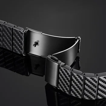 20мм 22мм ремешок Для Samsung Watch 4/6/5/pro 45мм 44мм 40мм Active 2 correa Link Браслет из углеродного волокна HUAWEI watch GT-2-2e Ремешок