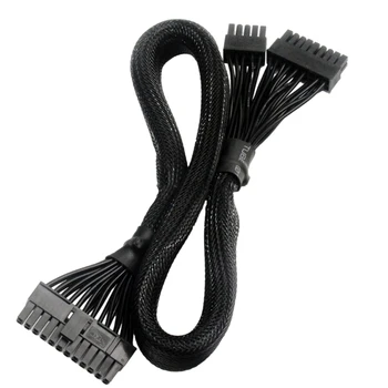 24-контактный модульный кабель материнской платы, черный плоский кабель с 10-контактными 18-контактными и 24-контактными модульными кабелями