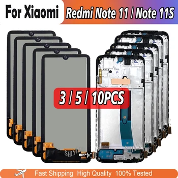 3/5/10 Шт. Для Xiaomi Redmi Note11 2201117TG ЖК-дисплей Сенсорный Экран Дигитайзер Для Redmi Note 11S Замена ЖК-дисплея В сборе