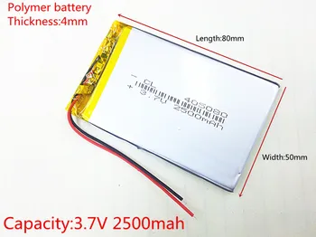 3,7 В 2500 мАч Литий-Полимерная LiPo Аккумуляторная Батарея элементы питания Для PAD GPS Оборудование для PSP Vedio Игровая Электронная Книга Планшетный ПК Power Bank 405080