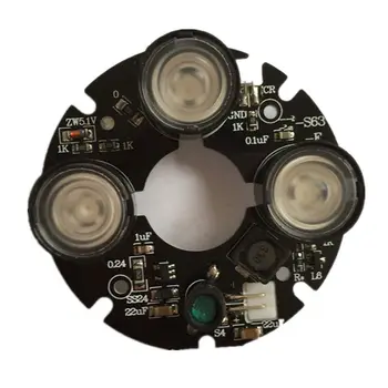 3 матрицы ИК-светодиодных прожекторов Инфракрасная 3-кратная ИК-светодиодная плата для камер видеонаблюдения ночного видения (диаметр 53 мм)