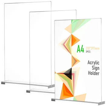 3 Шт Акриловая табличка формата А4 Ценовые знаки Подставки для брошюр Держатели полок меню