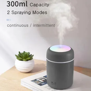 300 мл USB-увлажнитель воздуха, портативный мини-ароматический диффузор H2O с прохладным туманом для спальни, дома, автомобиля, растений, Очиститель Humificador