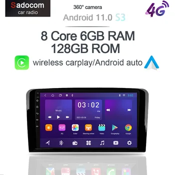 360 6 ГБ + 128 Г Carplay DSP Android 11,0 Автомобильный DVD-плеер GPS карта WIFI Bluetooth 5,0 RDS Радио Для Benz ML M-Class W164 GL-Class X164