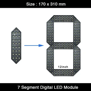 4 шт./лот, водонепроницаемый светодиодный индикатор номера, 7-сегментный модуль, 12 дюймов для цифр