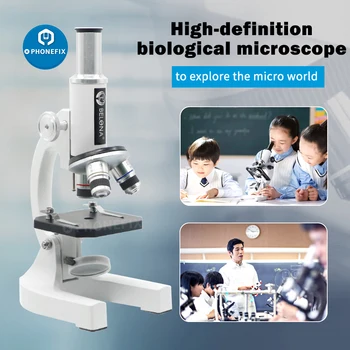 40X-640X Биологический микроскоп для детей, изучающих биологические науки, портативный монокулярный микроскоп для начинающих