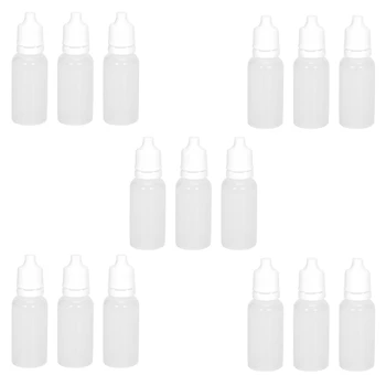 500ШТ 15 мл пустых пластиковых бутылочек-пипеток для жидкости для глазных капельниц многоразового использования