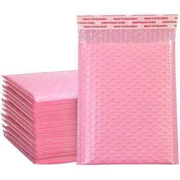 50ШТ Пенопластовые пакеты для конвертов, Почтовые конверты с самозаклеивающейся прокладкой, мягкие конверты с пузырьковой сумкой для почтовых отправлений, сумка для пакетов розового цвета