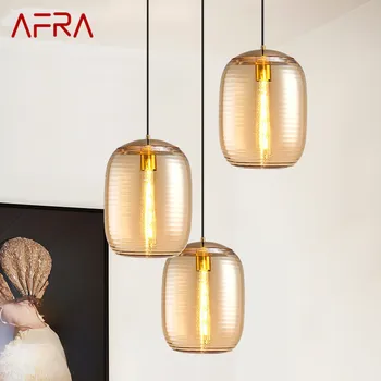 AFRA Современные золотые светодиодные подвесные светильники, промышленный Креативный стеклянный дизайн, подвесной светильник для дома, столовой, гостиной, спальни