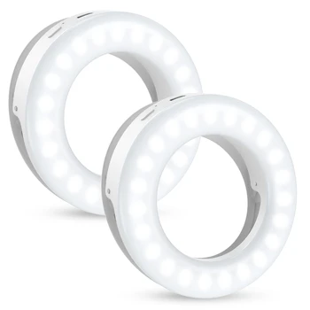 AMIR Selfie Light USB-перезаряжаемый кольцевой светильник для селфи с 3-кратной яркостью для телефона / планшета / ноутбука