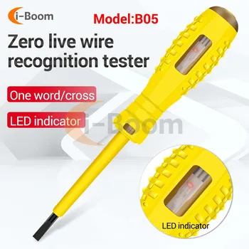 B04 Ручка для проверки электрика с нулевым распознаванием противопожарного провода, ручка для определения напряжения неоновой лампы, бесконтактная ручка для проверки, отвертка