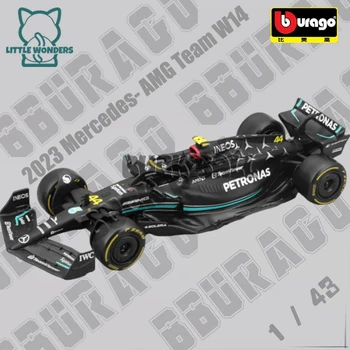 Bburago 1:43 Mercedes-AMG Petronas F1 Team W14 2023 #44 Хэмилтон #63 Джордж Рассел Литая Под давлением Модель Автомобиля Коллекция Игрушек В подарок