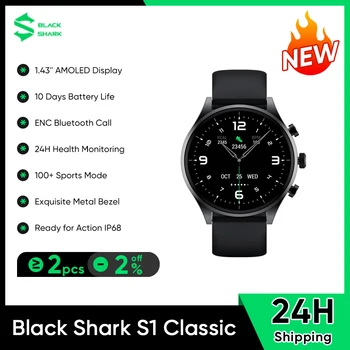 Black Shark S1 Classic Smartwatch 1.43 ’AMOLED 12 Дней Автономной Работы Мониторинг состояния игры NFC Магнитная Зарядка Полностью Моющиеся