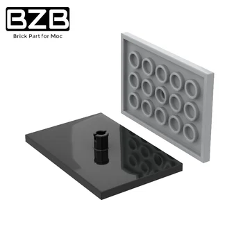 BZB MOC 34025 Плоские блоки для тележки поезда 4x6, Детали из технического кирпича, детские игры для мозга, развивающие высокотехнологичные игрушки своими руками, Лучшие подарки