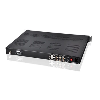 DMB-24E IP & ASI- цифровой радиочастотный модулятор с 4 радиочастотными выходами DVB-C (QAM)/DVB-T/ATSC-T (8VSB)/ISDB-T/Tb для цифрового телевизионного вещания