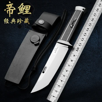 HUANGFU Высококачественный стальной нож с фиксированным лезвием ZDP-189 для улицы, спасательный нож, нож для выживания в дикой природе, мужской подарок