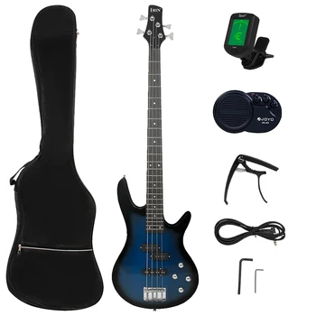IRIN 4-Струнная электрическая бас-гитара с 24 ладами, бас-гитара в кленовом корпусе, Гитара с кабелем, Динамик, Струнная сумка, Запчасти и аксессуары