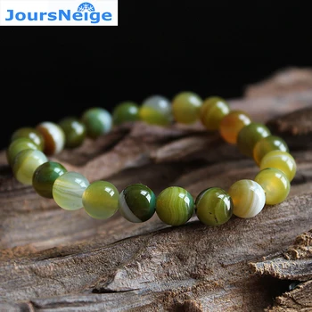 JoursNeige Натуральный Желто-Зеленый Камень Браслеты 8 мм Бусины для Мужчин Женщин с Одним кругом Кристалл Ювелирные Аксессуары