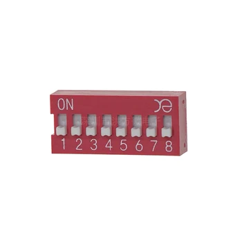KINGTEK DIP dial switch 2,54 мм красный широкофюзеляжный 8-позиционный штекер верхнего набора (YE) DSWB08LHGET Переключатель скользящего типа