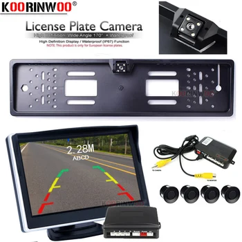 Koorinwoo 3 в 1 Автоматическая Беспроводная Камера с рамкой ЕС Для автомобильных датчиков с камерой парковочный монитор Защита безопасности светодиодные фонари Камера