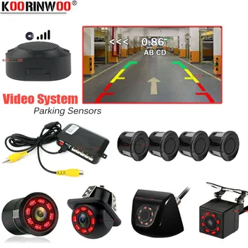 Koorinwoo Doul CPU Датчик парковки автомобиля 4 с камерой заднего вида Камера ночного видения Система помощи при парковке заднего вида для автомобиля Android DVD