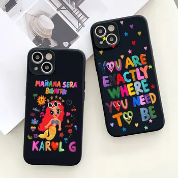 Manana Sera Bonito Bichota Karol-G Чехол для телефона iPhone 15 14 13 12 11 Pro Max Mini 8 7 Plus SE2 X XR XS MAX Черный Шелковый Чехол