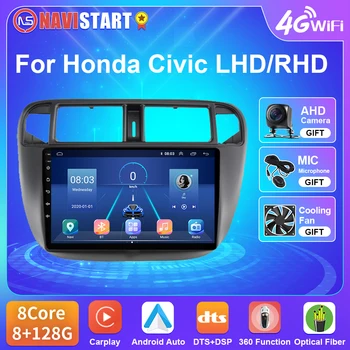 NAVISTART T5 Автомагнитола Для Honda Civic 1996-2001 Android 10 Навигация GPS Carplay Auto DSP AHD Камера 4G WiFi DVD-плеер 2 Din
