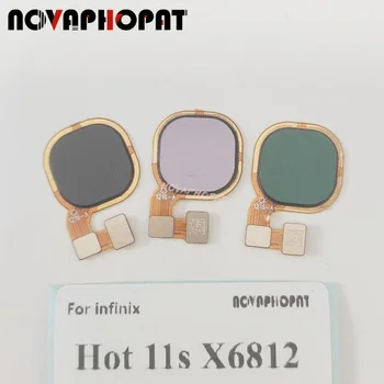 Novaphopat Для Infinix Hot 11s X6812 Кнопка Отпечатка Пальца Включение Выключение Питания Домашнего Управления Ключ Разблокировки Датчик Гибкий Кабель