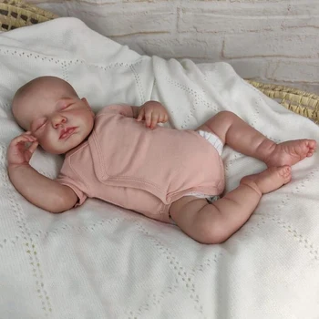 NPK 19-дюймовая мягкая силиконовая виниловая кукла-Реборн для новорожденных, кукла Loulou, 3D кожа, высококачественный подарок