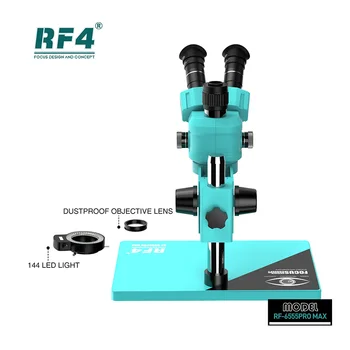 RF4 Бинокулярный Стереомикроскоп С Увеличением 6.5X-55X Для промышленного Ремонта Печатных Плат Мобильных Телефонов При Сварке Электронных Чипов