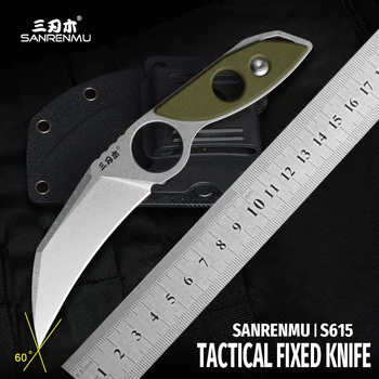 SANRENMU S615 Открытый Самообороны Тактический Прямой Нож Для Выживания В Дикой Природе Спасательный Кемпинг Выживания Портативный Edc Инструмент Ножи