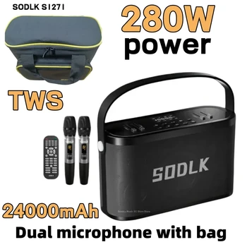 SODLK S1271 Портативный 280 Вт Высокомощный Беспроводной Микрофон Bluetooth Динамик с Тяжелым Басом Для Наружного Домашнего Пения HIFI Качество Звука USB