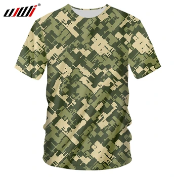 UJWI Оптовая продажа летних футболок, изготовленных на заказ производителями одежды, военная камуфляжная футболка с круглым вырезом, мужская повседневная уличная одежда в стиле хип-хоп
