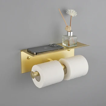 ULA Золотисто-черный Держатель туалетной бумаги на настенной полке для ванной Комнаты, кухонные Принадлежности для рулонной бумаги, Держатели салфеток и полотенец