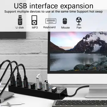 Usb-концентратор 3.0, USB-разветвитель, 4/7 портов, мульти USB-концентратор, адаптер питания 2.0, удлинитель, компьютерные аксессуары, переключатель Usb для дома